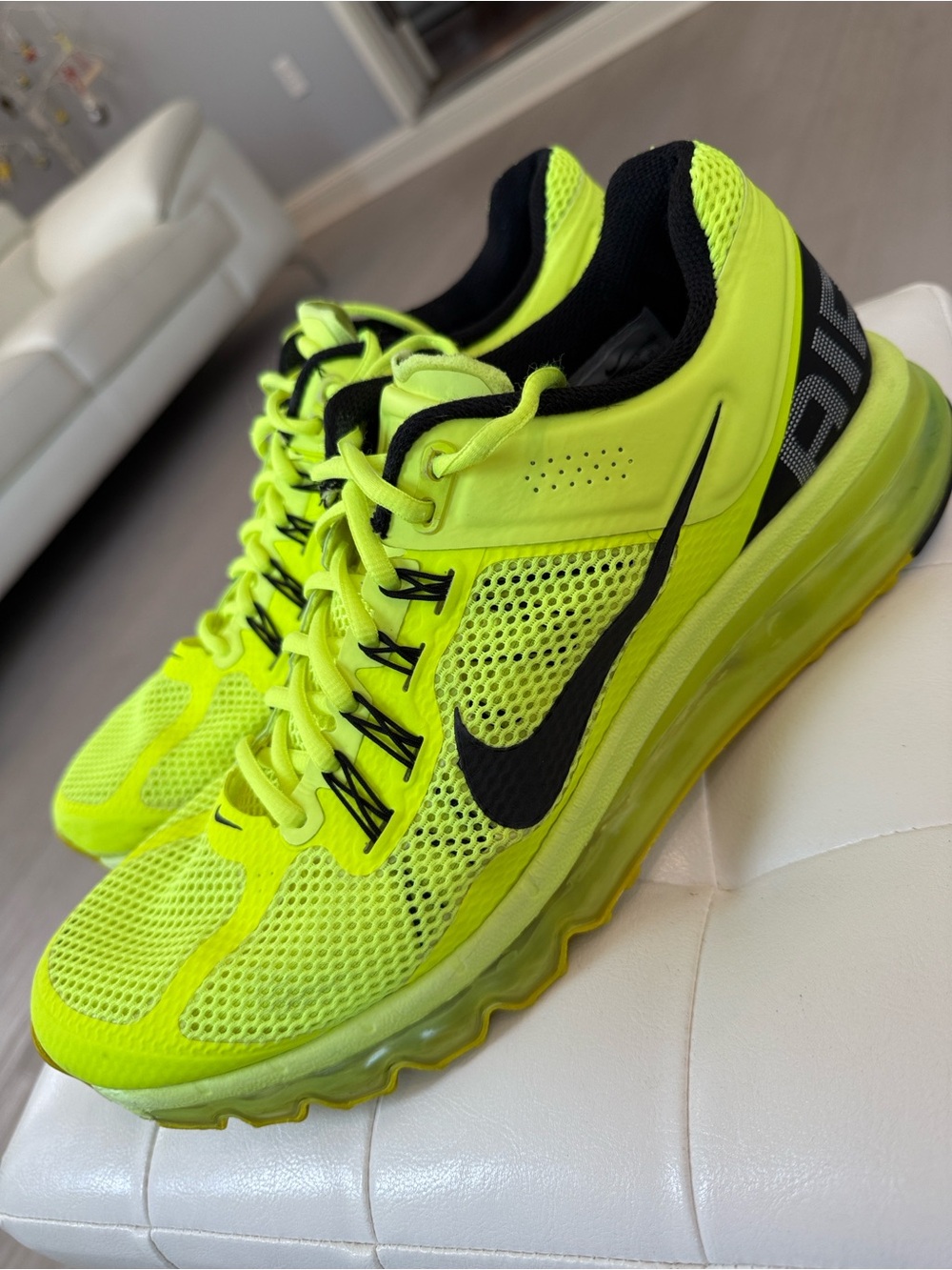 Nike Air Max+ 2013 Volt Running Shoes 554886-701 Size 11.5 Great Condition